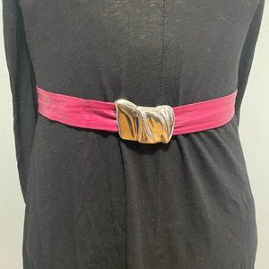 Fuschia Leather Belt